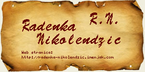 Radenka Nikolendžić vizit kartica